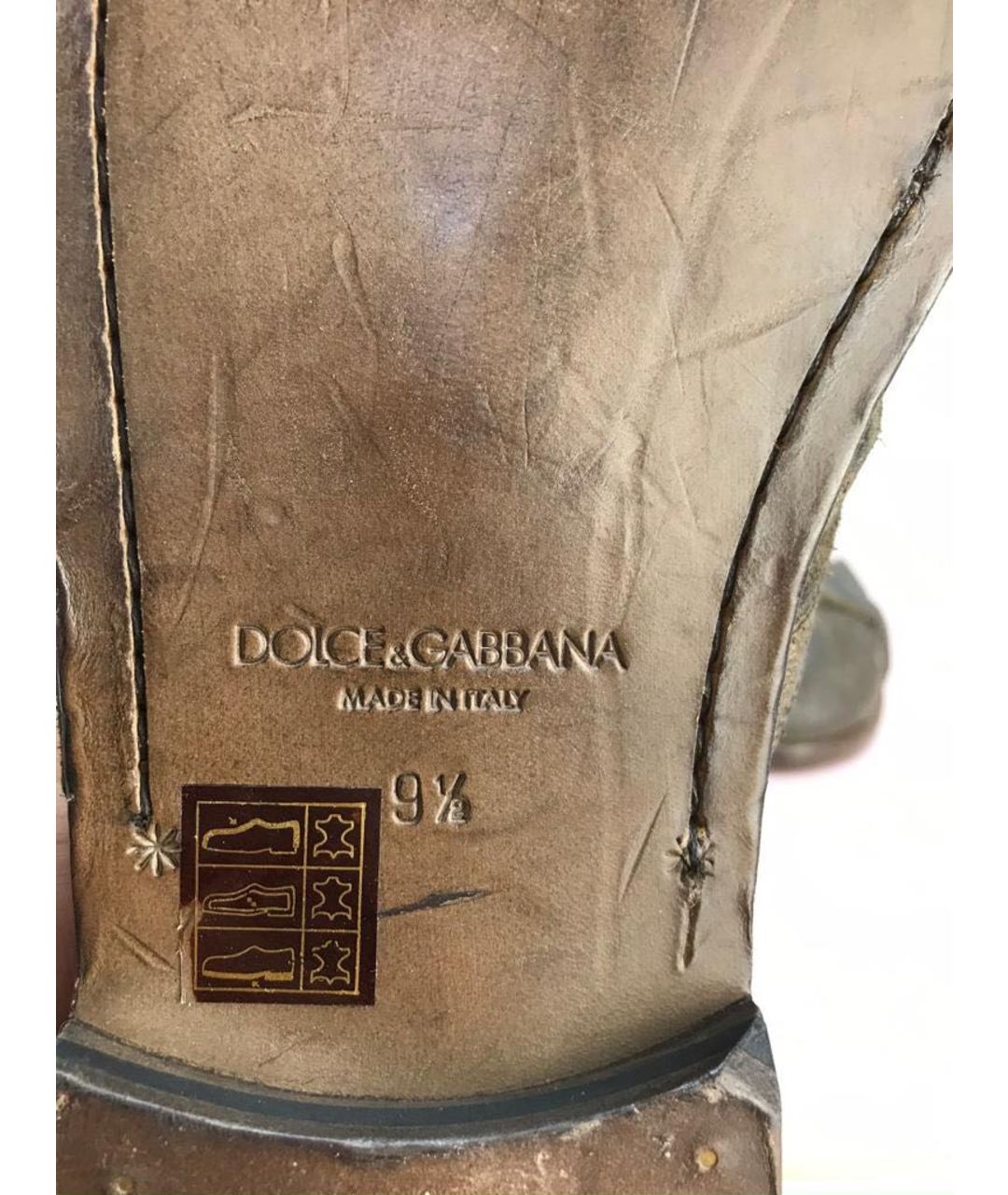 DOLCE&GABBANA Коричневые кожаные сандалии, фото 5