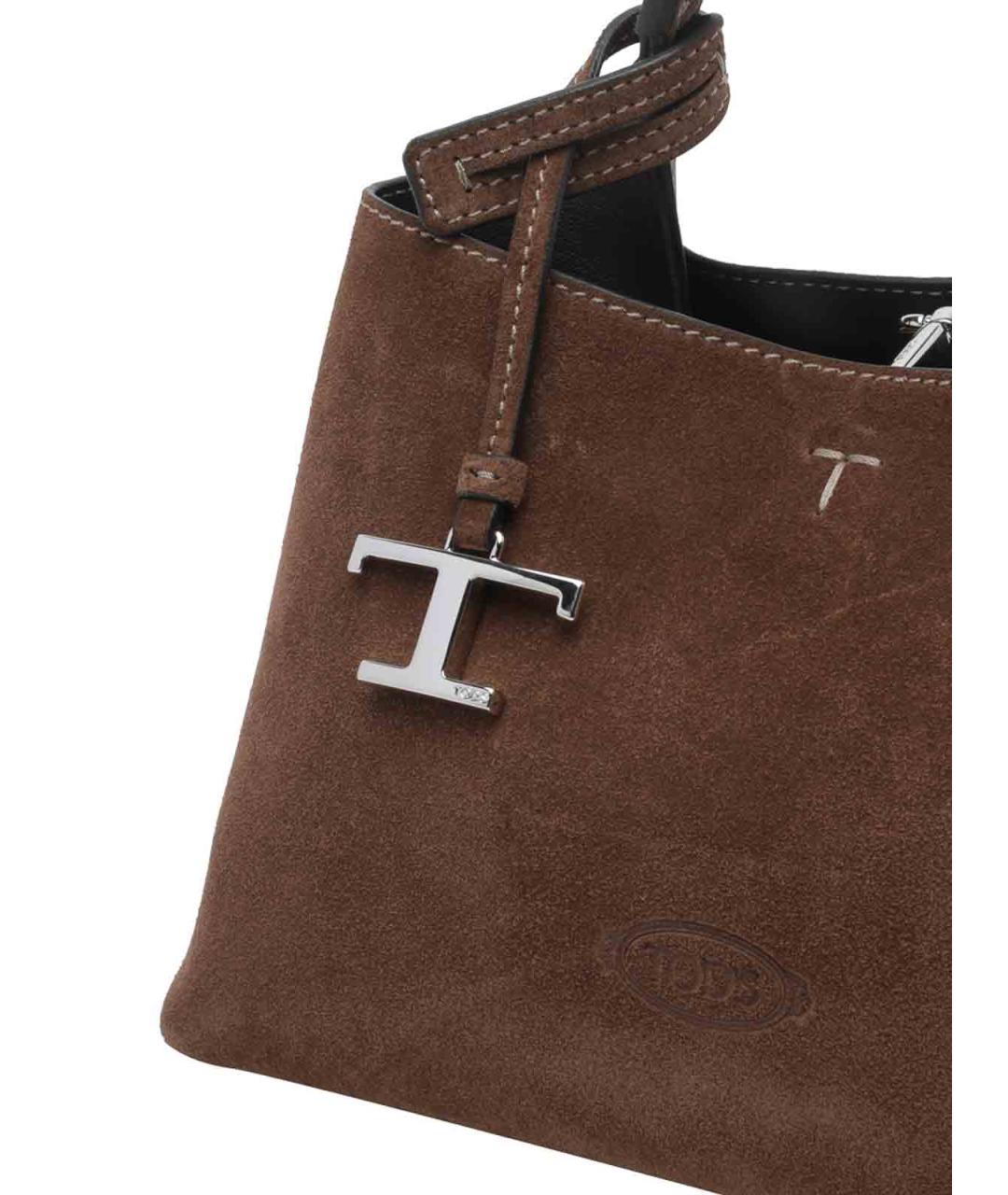 TOD'S Коричневая замшевая сумка тоут, фото 4