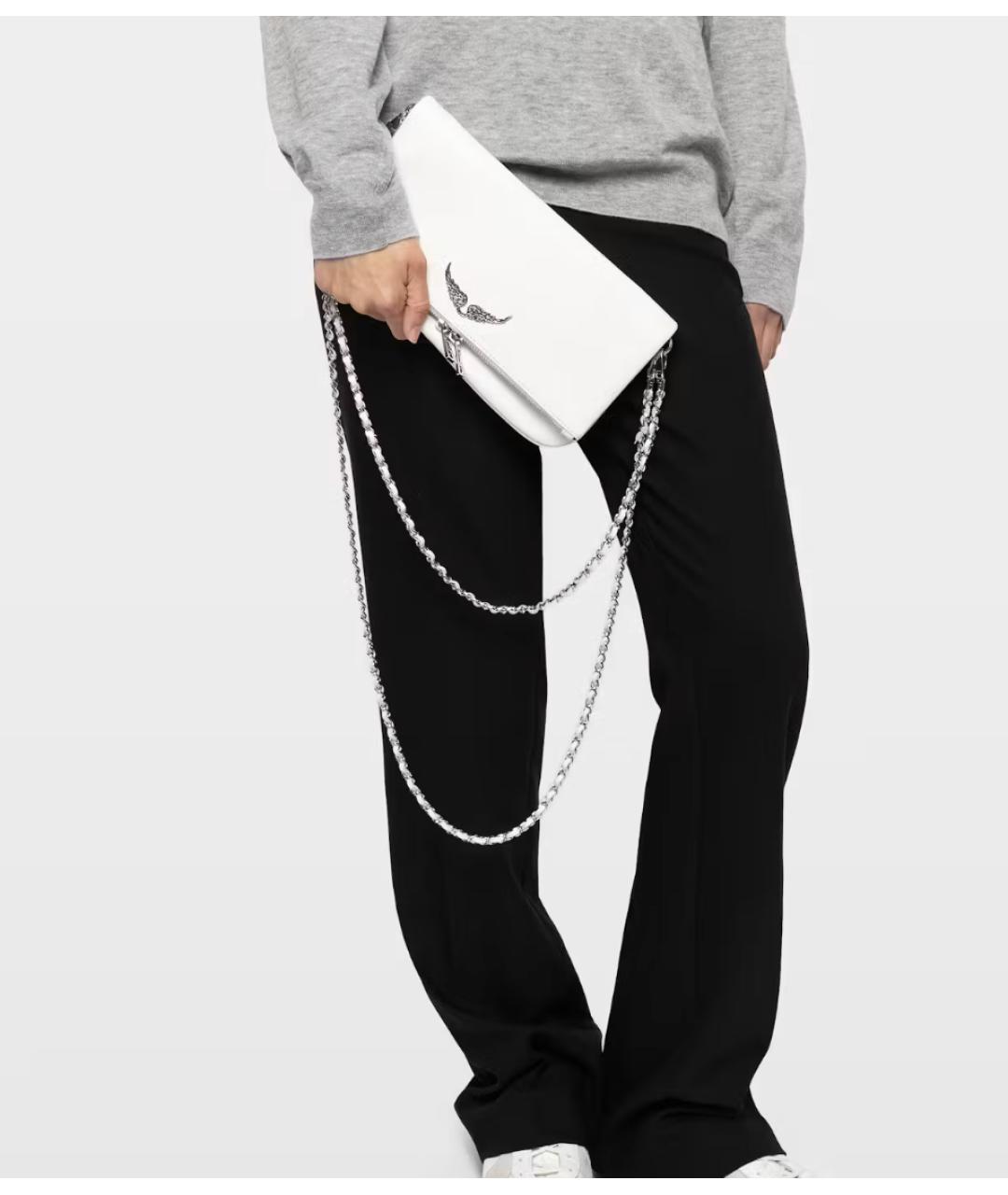 ZADIG & VOLTAIRE Белая кожаная сумка через плечо, фото 5