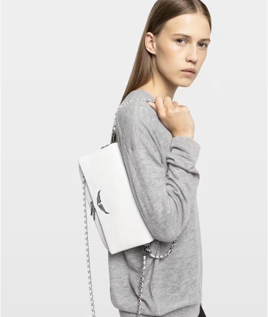 ZADIG & VOLTAIRE Белая кожаная сумка через плечо, фото 6