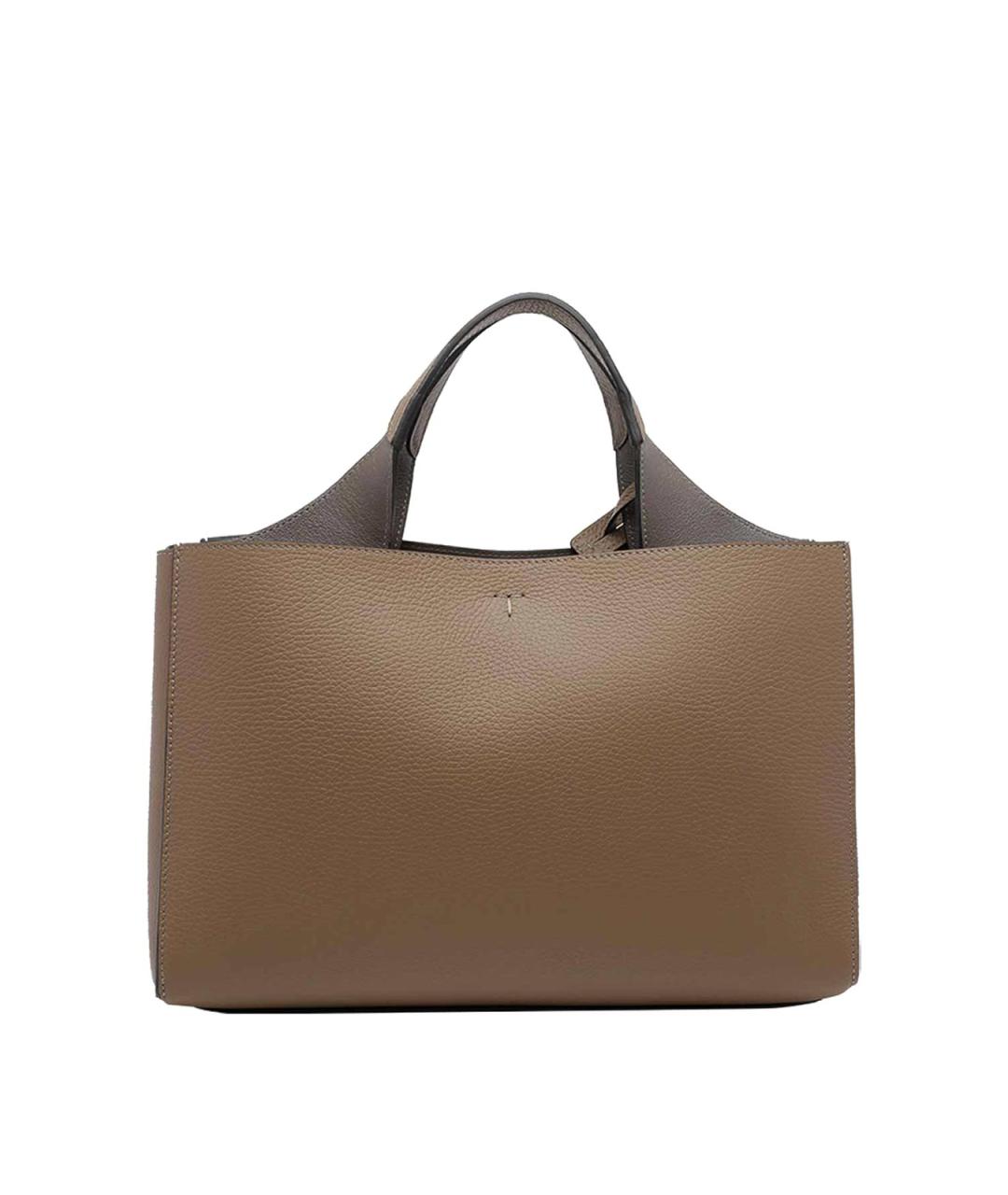 TOD'S Бежевая кожаная сумка тоут, фото 3