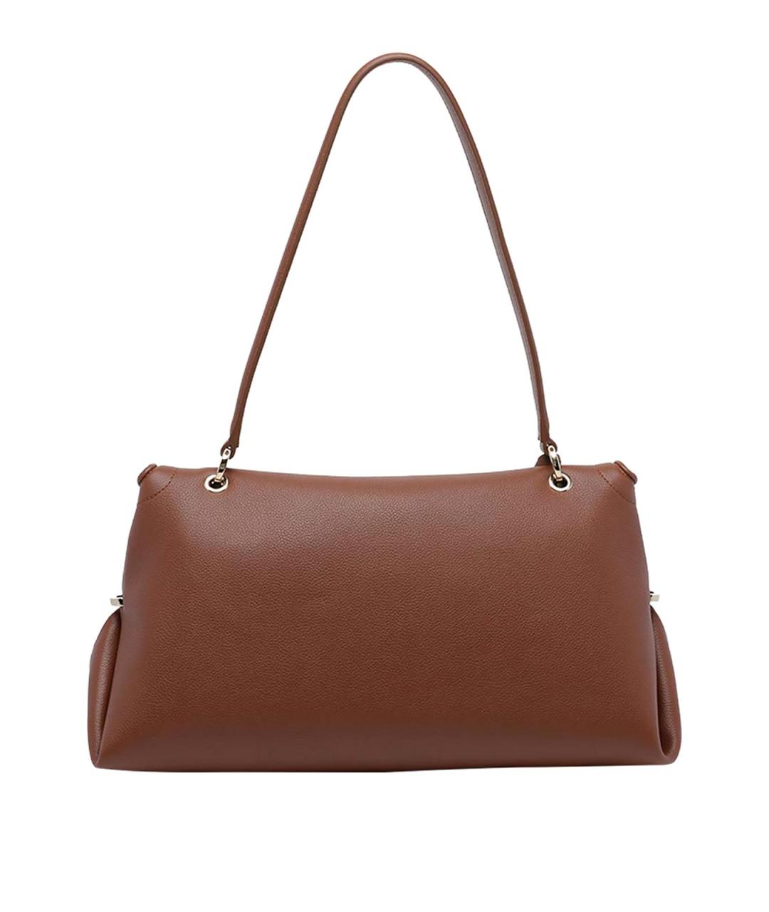 FERRAGAMO Коричневая кожаная сумка через плечо, фото 3