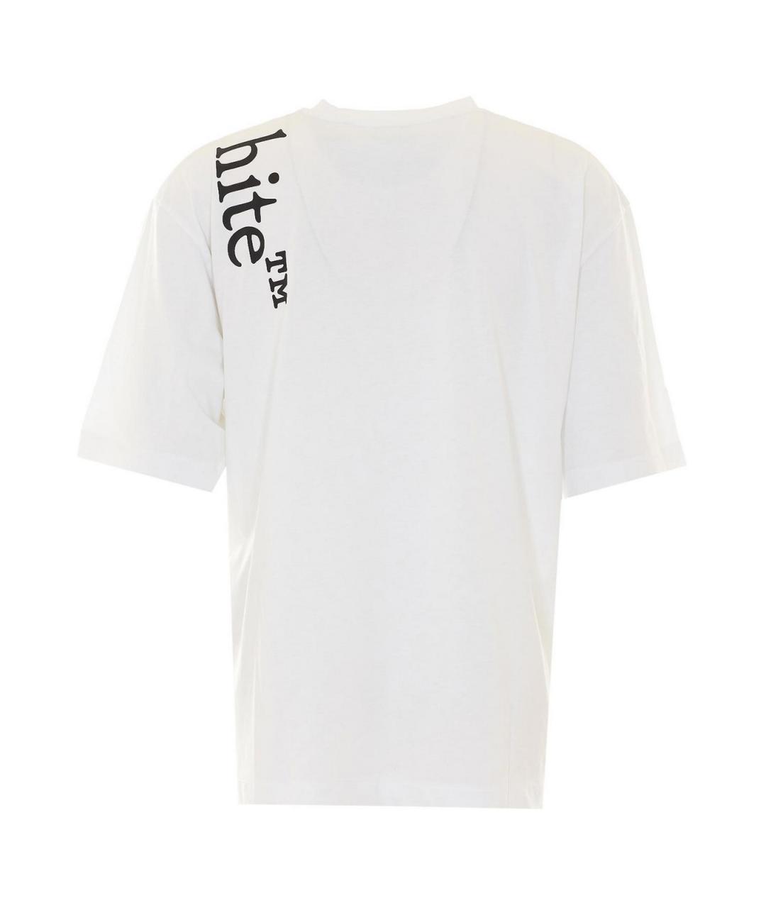 OFF-WHITE Белая хлопковая футболка, фото 2