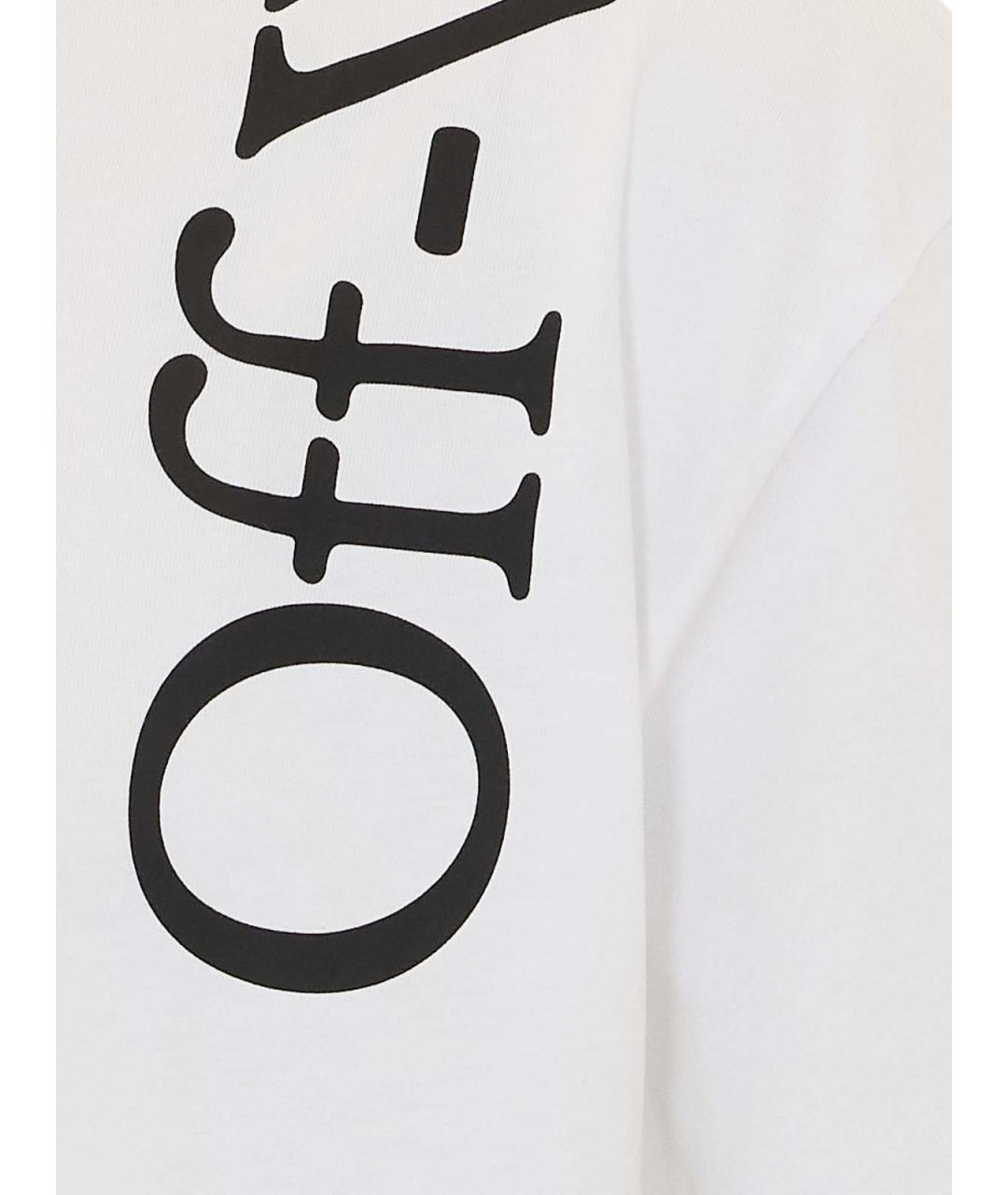 OFF-WHITE Белая хлопковая футболка, фото 3