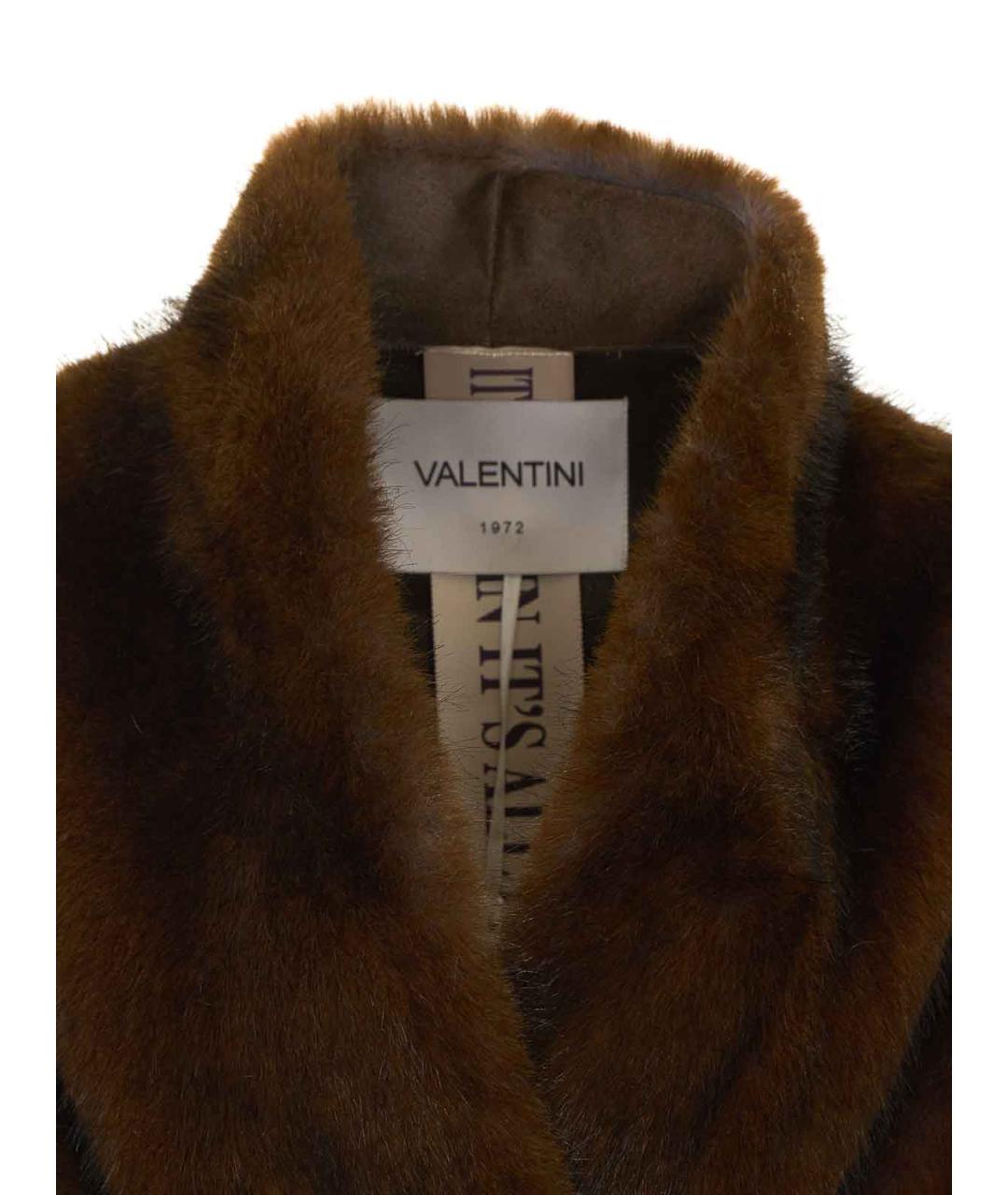VALENTINI Коричневая полиэстеровая шуба, фото 4