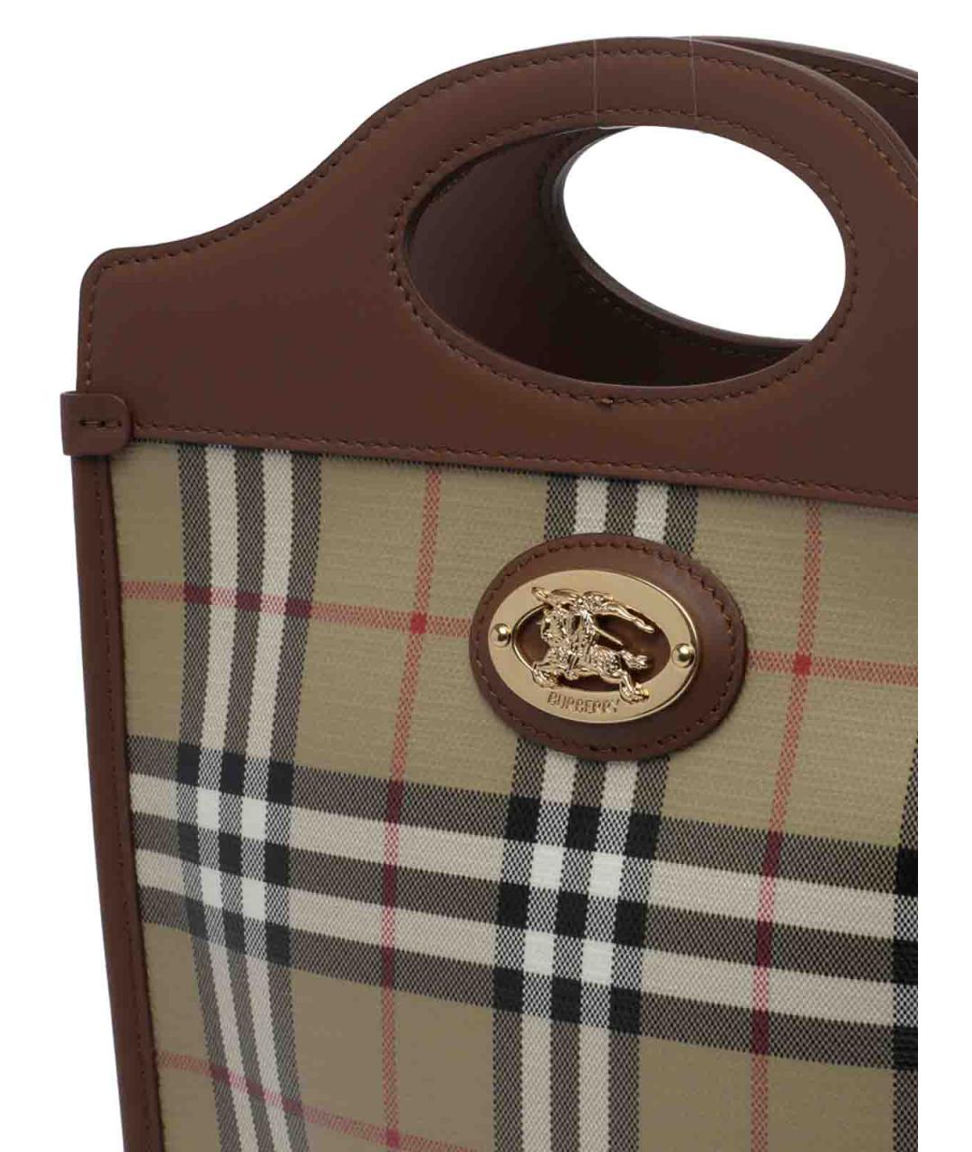 BURBERRY Бежевая сумка тоут из канвы, фото 4