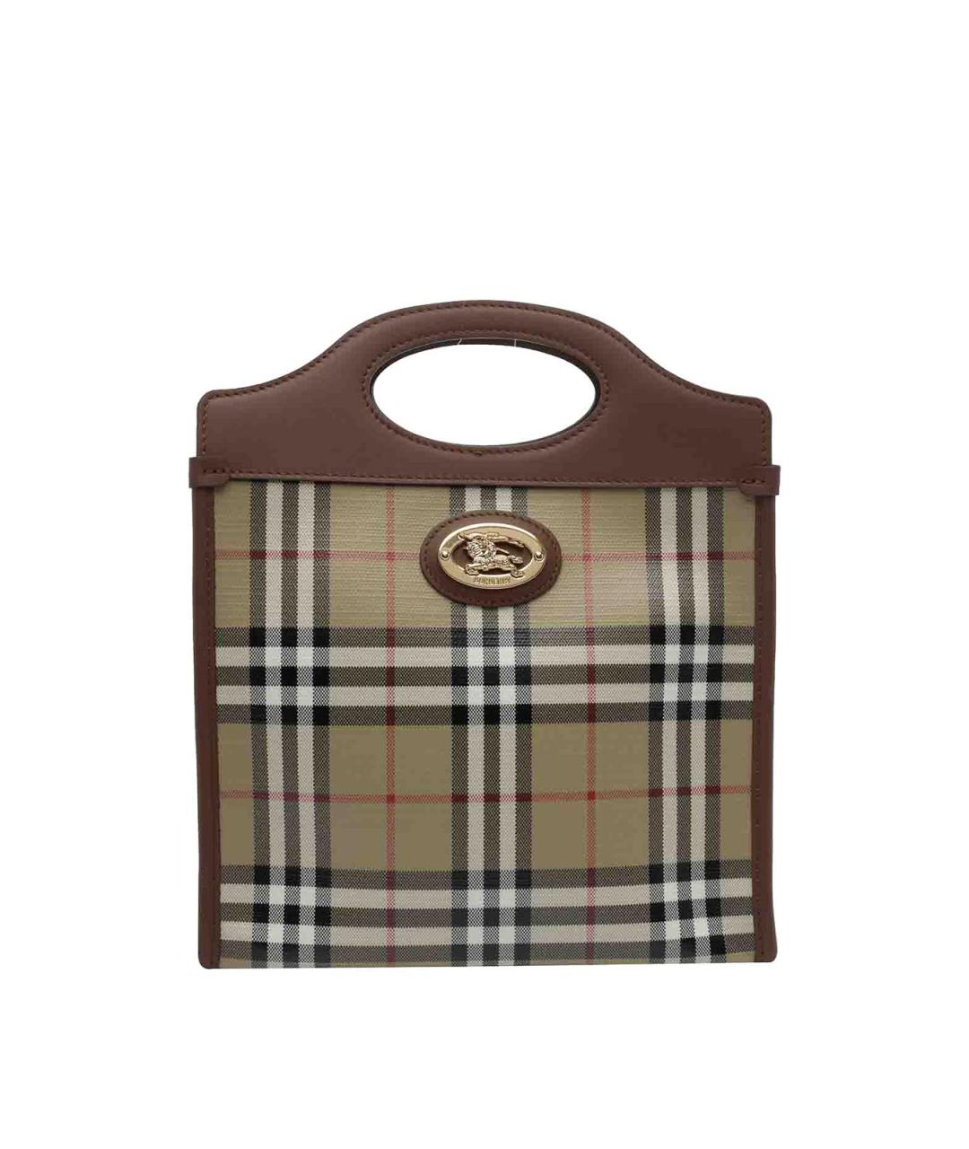 BURBERRY Бежевая сумка тоут из канвы, фото 1