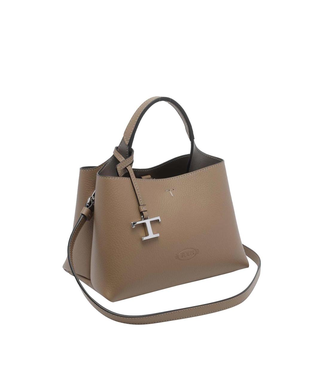TOD'S Коричневая кожаная сумка тоут, фото 2