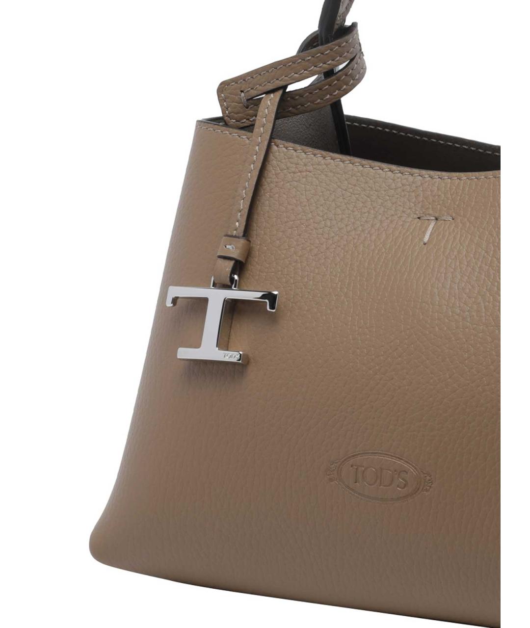 TOD'S Коричневая кожаная сумка тоут, фото 4