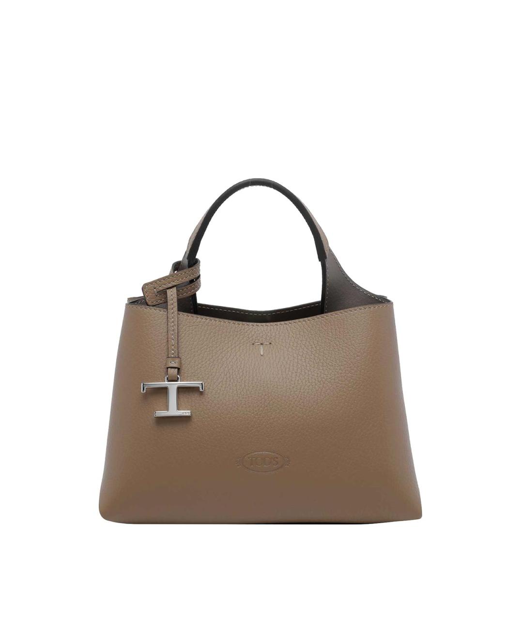 TOD'S Коричневая кожаная сумка тоут, фото 1