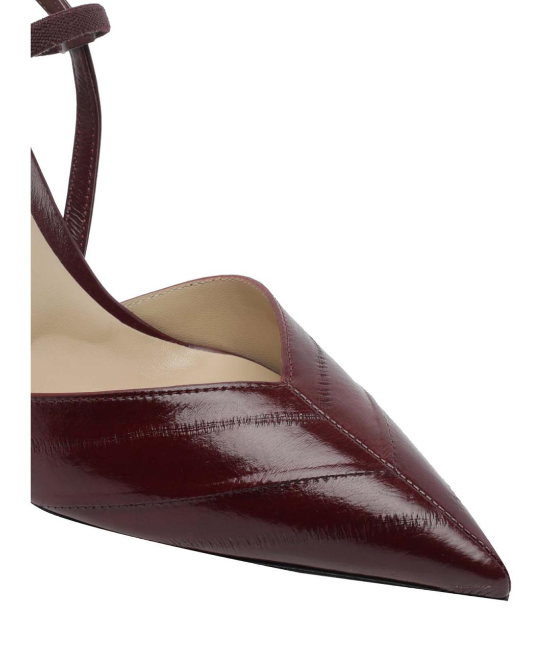 FENDI Бордовые кожаные туфли, фото 4