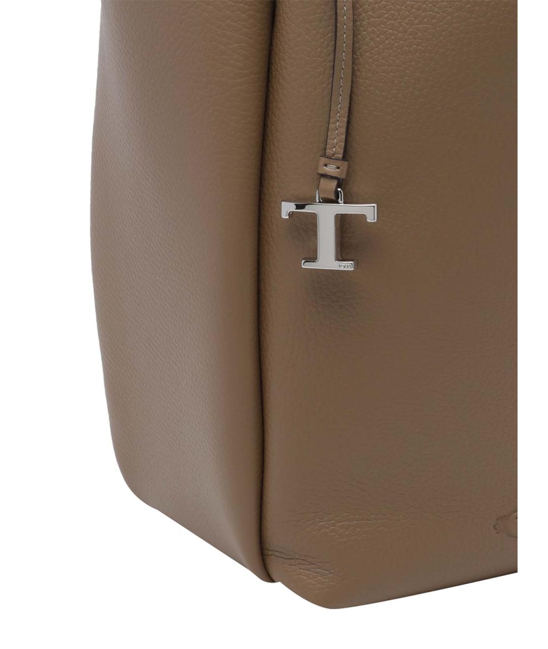 TOD'S Коричневая кожаная сумка тоут, фото 4