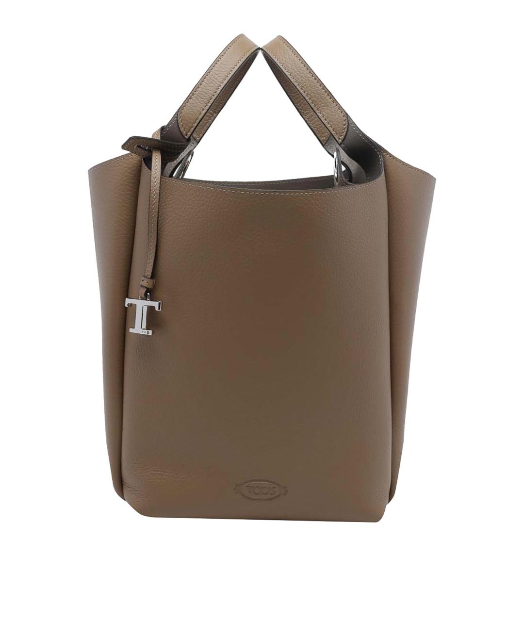 TOD'S Коричневая кожаная сумка тоут, фото 1