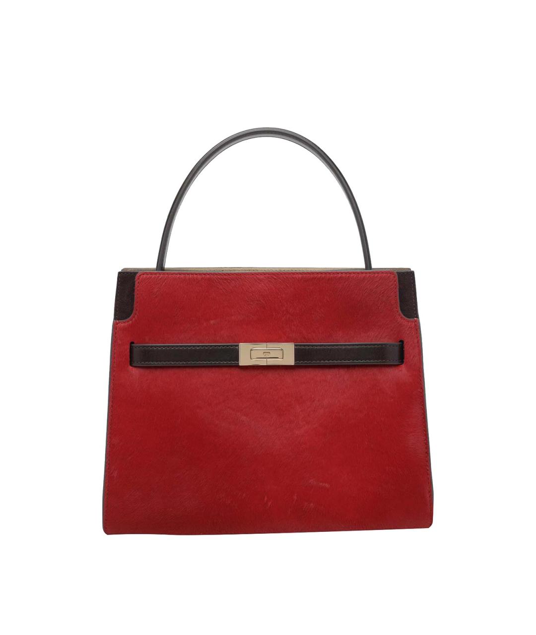 TORY BURCH Красная кожаная сумка с короткими ручками, фото 1