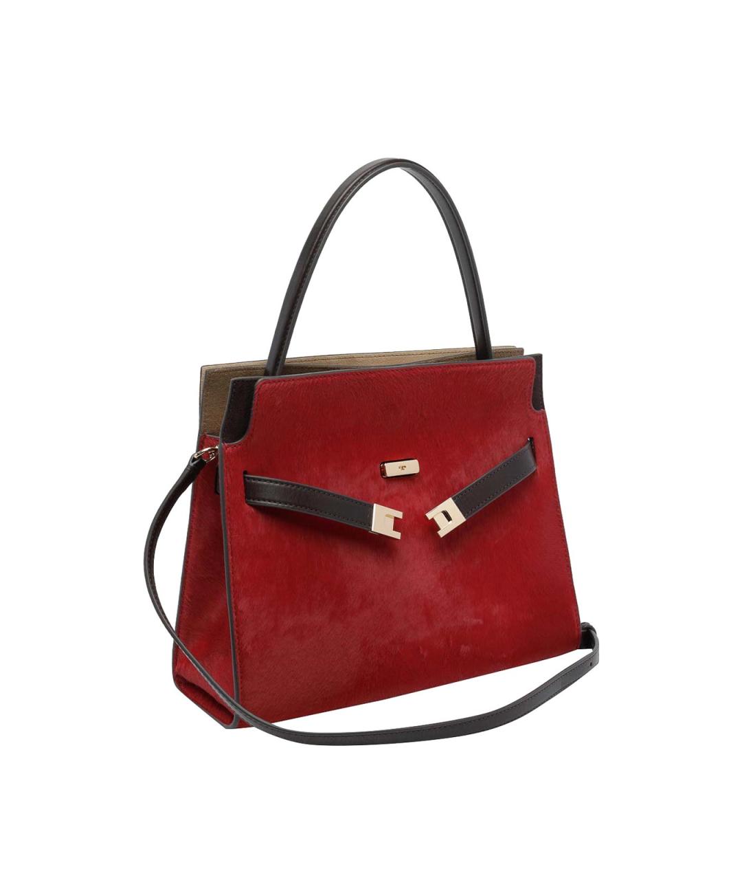 TORY BURCH Красная кожаная сумка с короткими ручками, фото 2