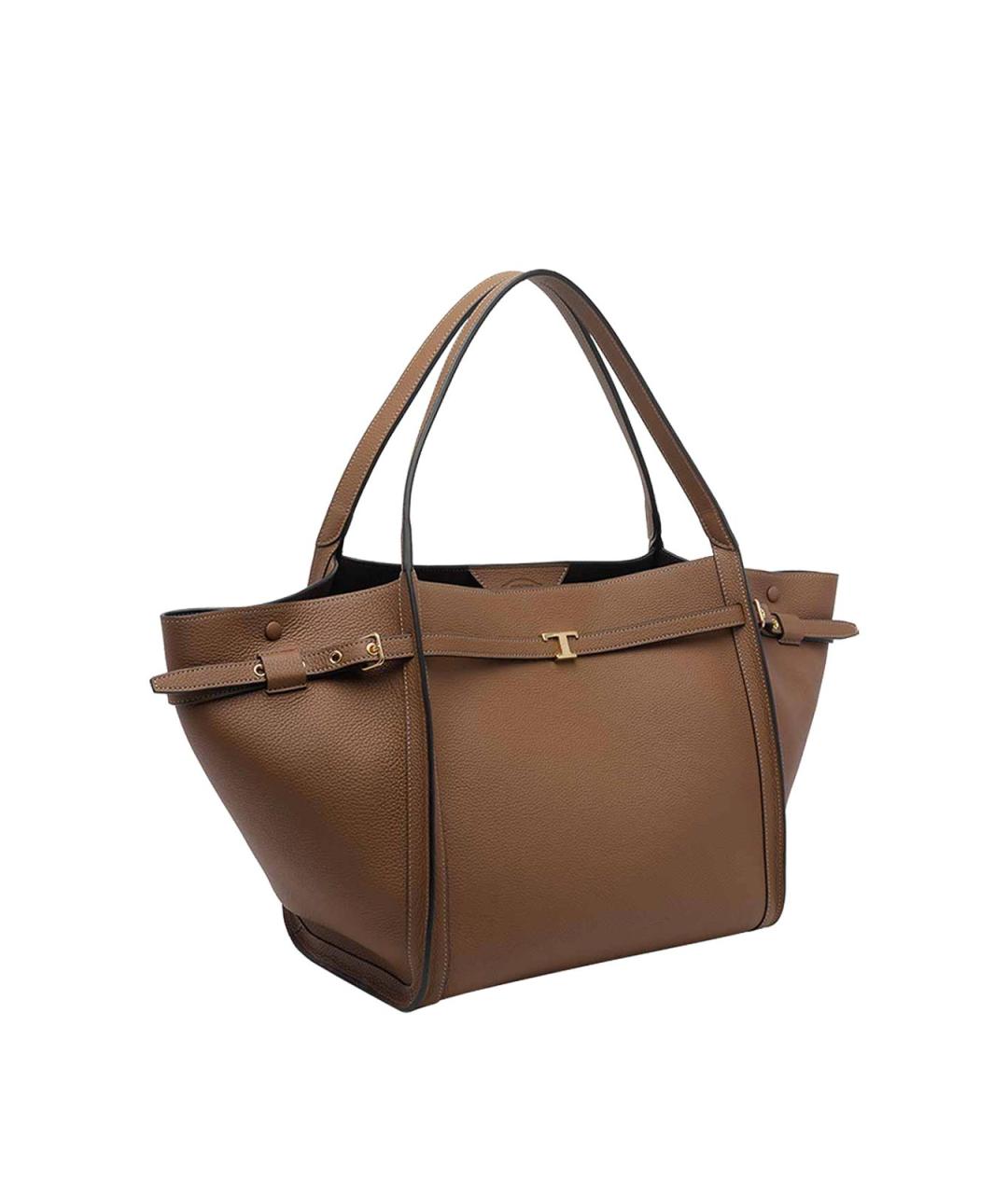 TOD'S Коричневая кожаная сумка тоут, фото 2