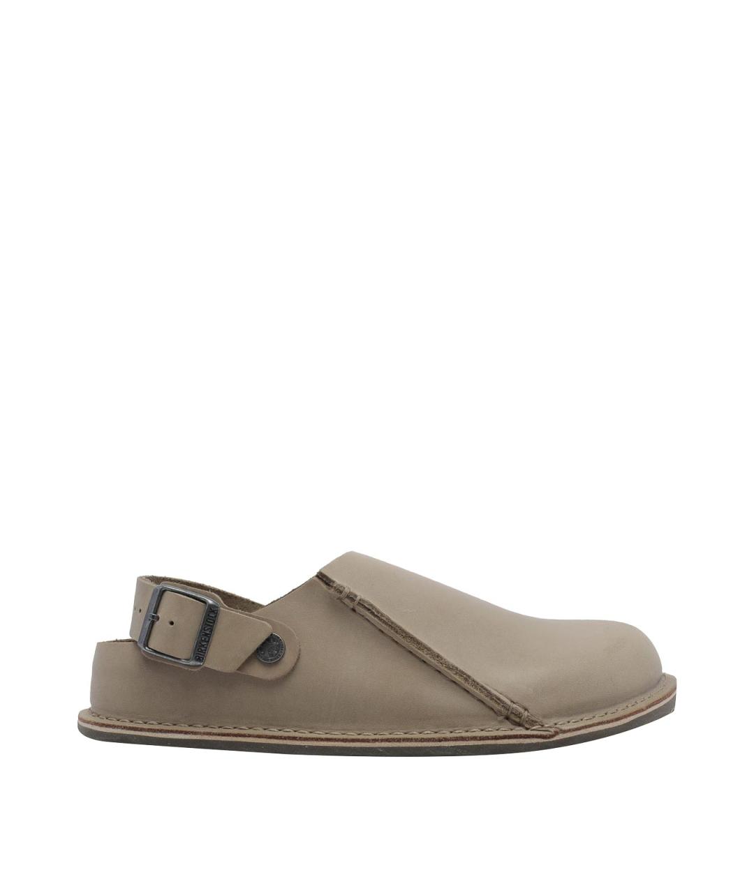 BIRKENSTOCK Бежевые кожаные мюли, фото 1