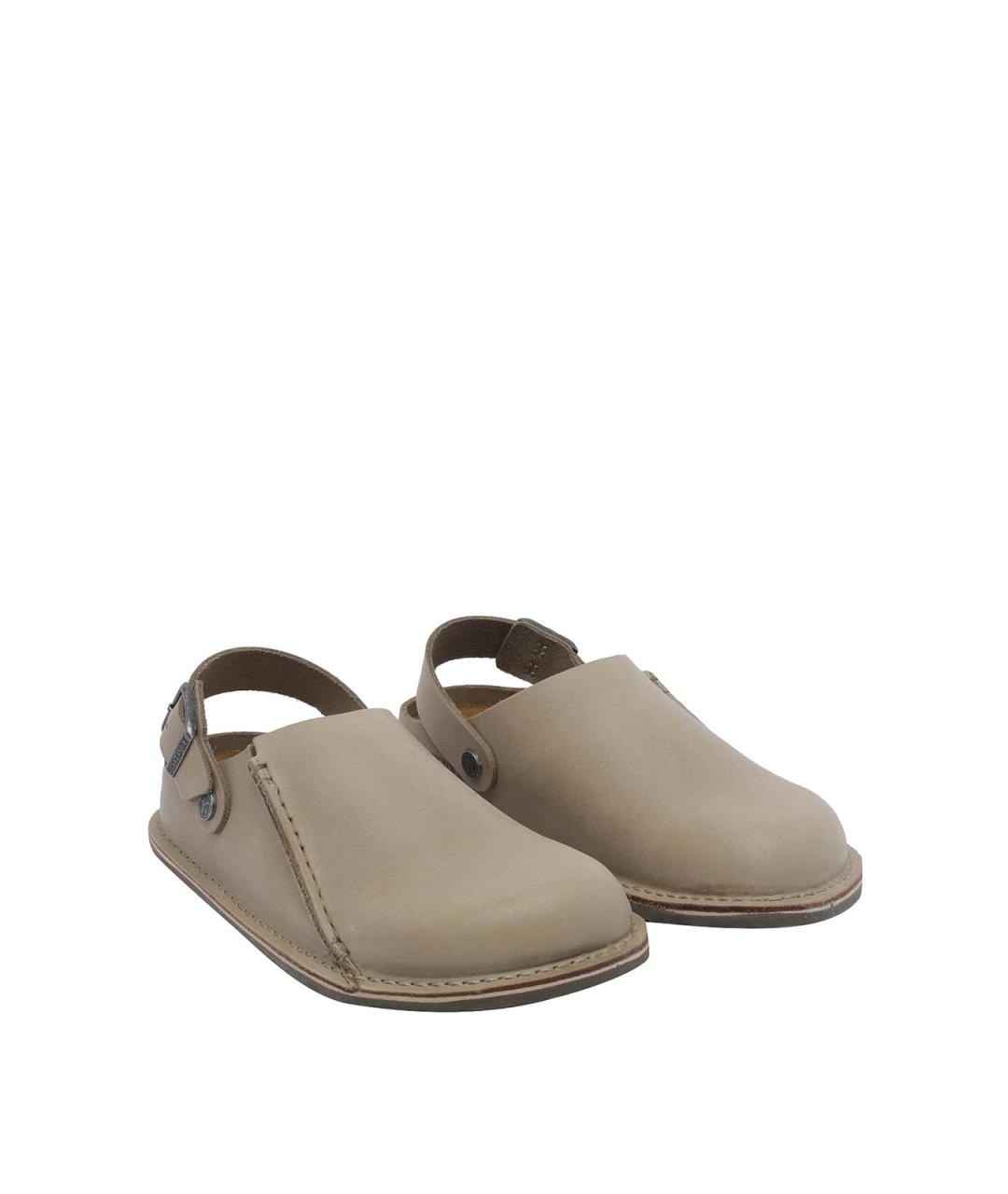 BIRKENSTOCK Бежевые кожаные мюли, фото 2