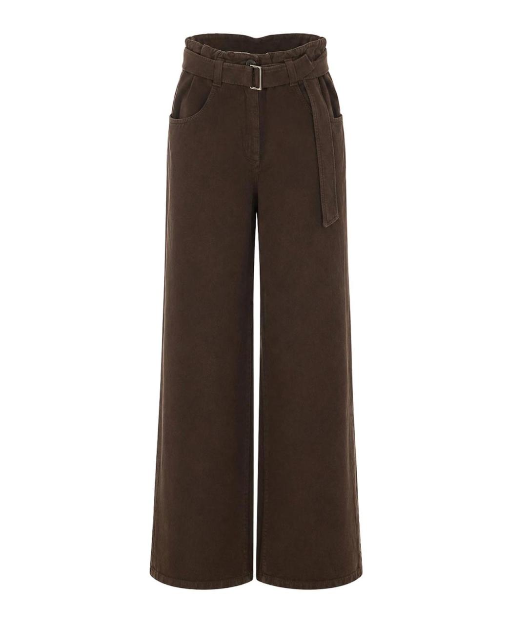BRUNELLO CUCINELLI Коричневые хлопковые джинсы клеш, фото 1