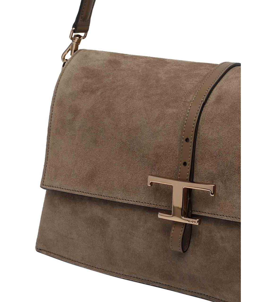 TOD'S Коричневая замшевая сумка через плечо, фото 4