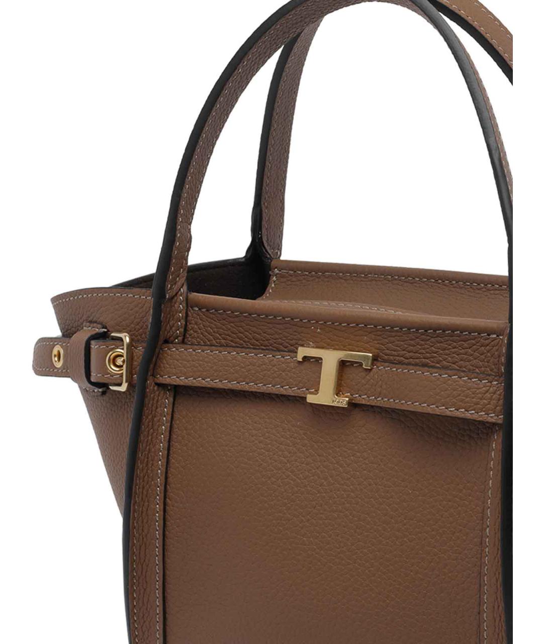 TOD'S Коричневая кожаная сумка тоут, фото 4