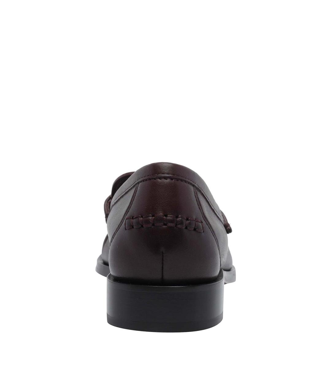 FERRAGAMO Бордовые кожаные лоферы, фото 4