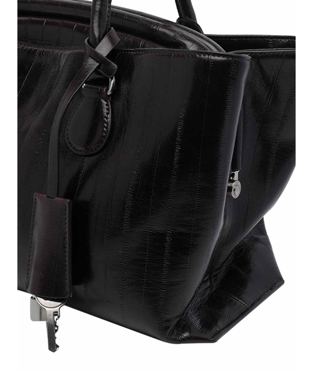 OSOI Коричневая кожаная сумка с короткими ручками, фото 4