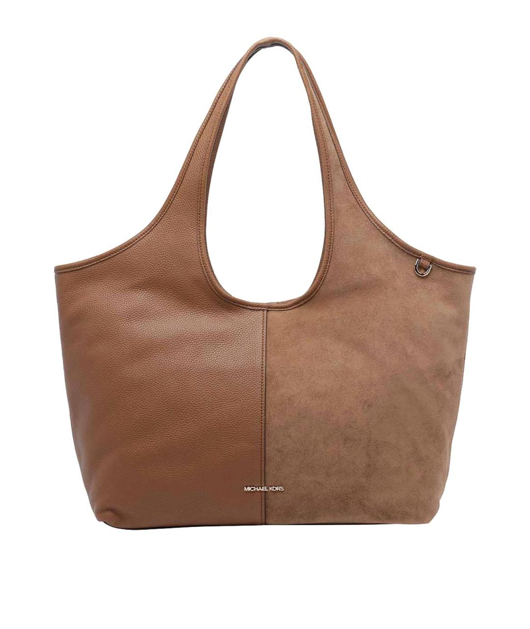 MICHAEL MICHAEL KORS Коричневая кожаная сумка тоут, фото 1