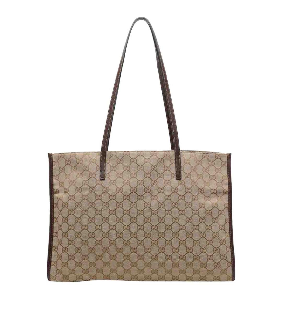 GUCCI Бежевая жаккардовая сумка тоут, фото 1