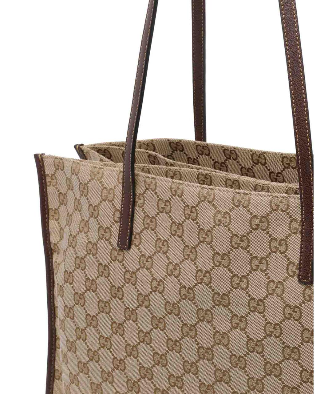 GUCCI Бежевая жаккардовая сумка тоут, фото 4