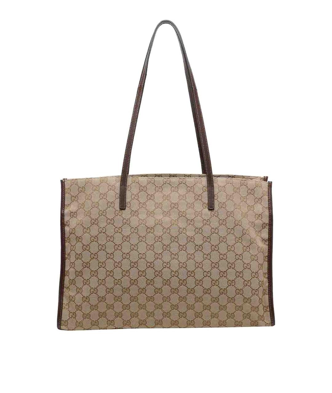 GUCCI Бежевая жаккардовая сумка тоут, фото 3
