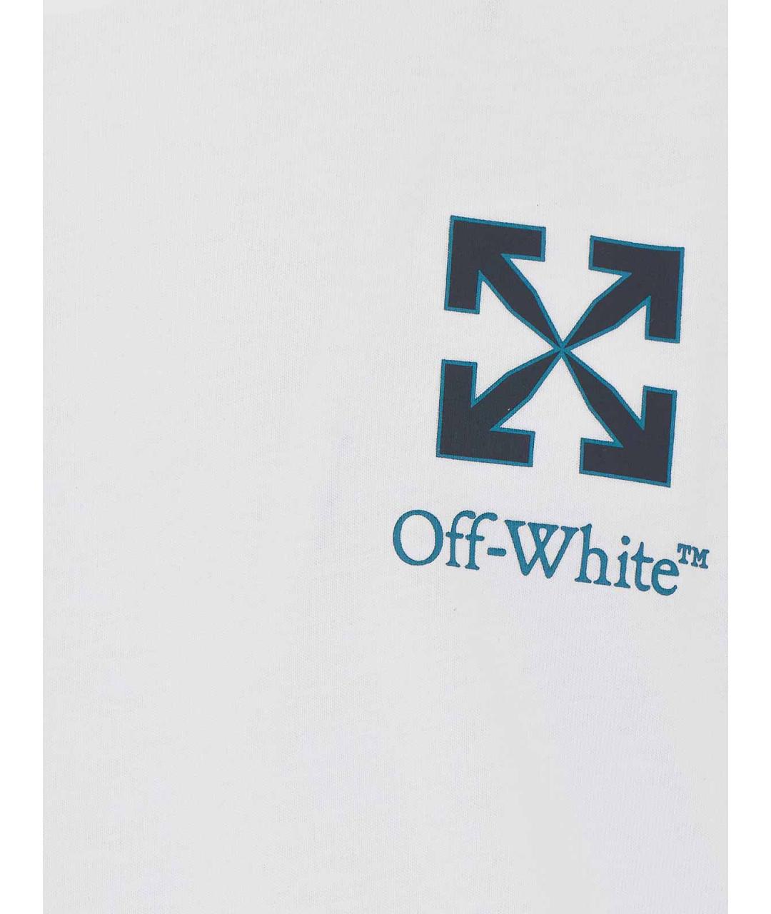 OFF-WHITE Белая хлопковая футболка, фото 3
