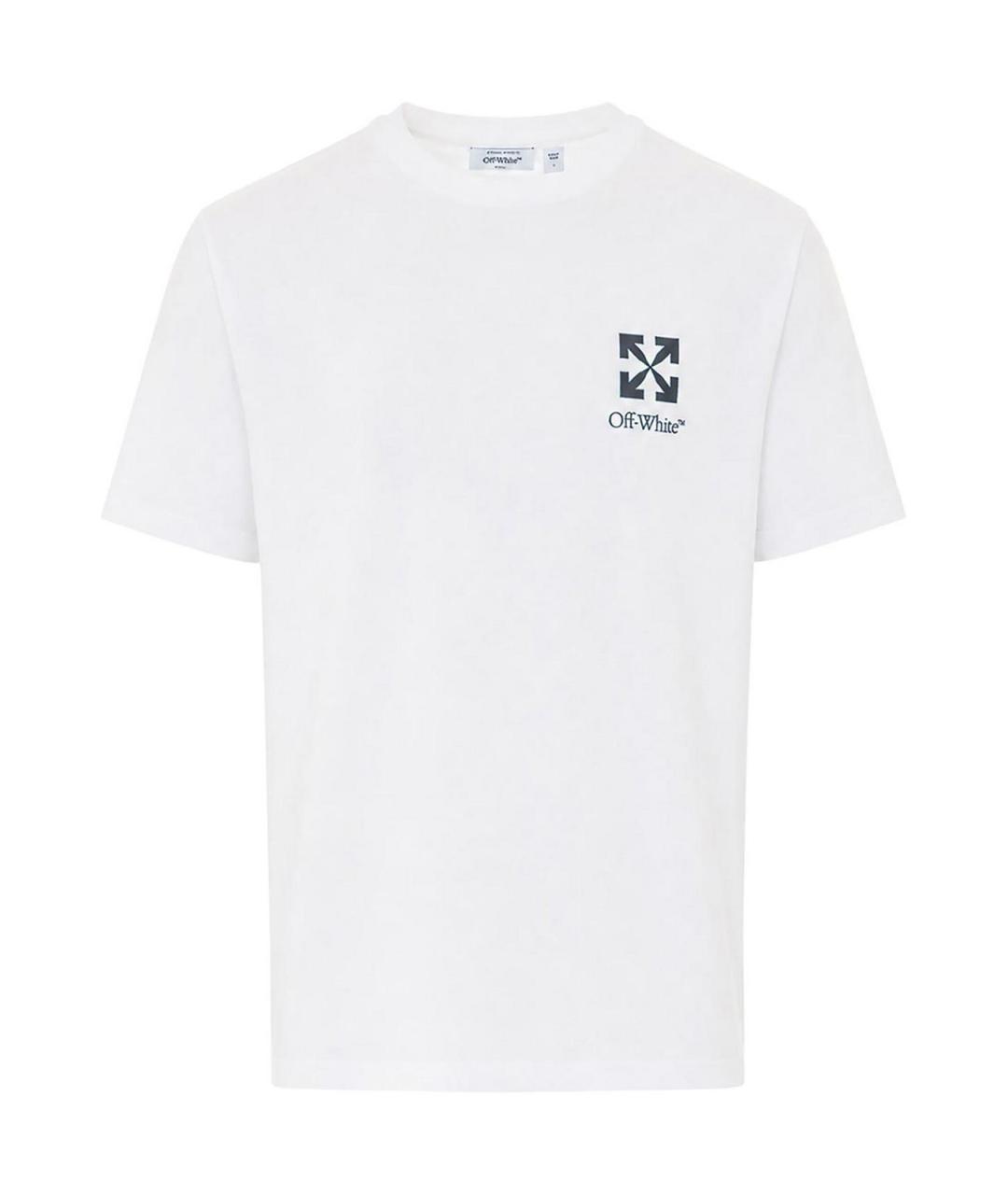 OFF-WHITE Белая хлопковая футболка, фото 1