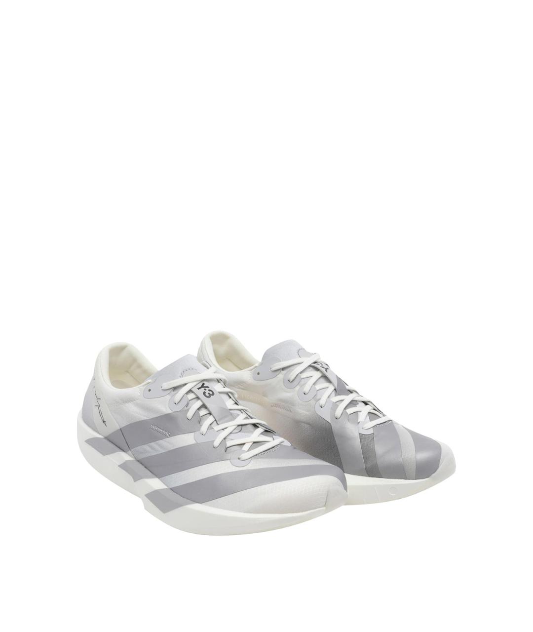 Y-3 Белые текстильные низкие кроссовки / кеды, фото 2