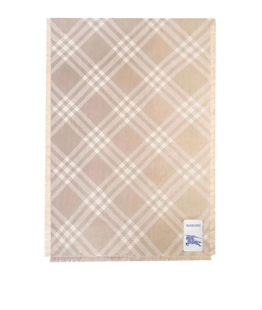 BURBERRY Бежевый шерстяной шарф, фото 1