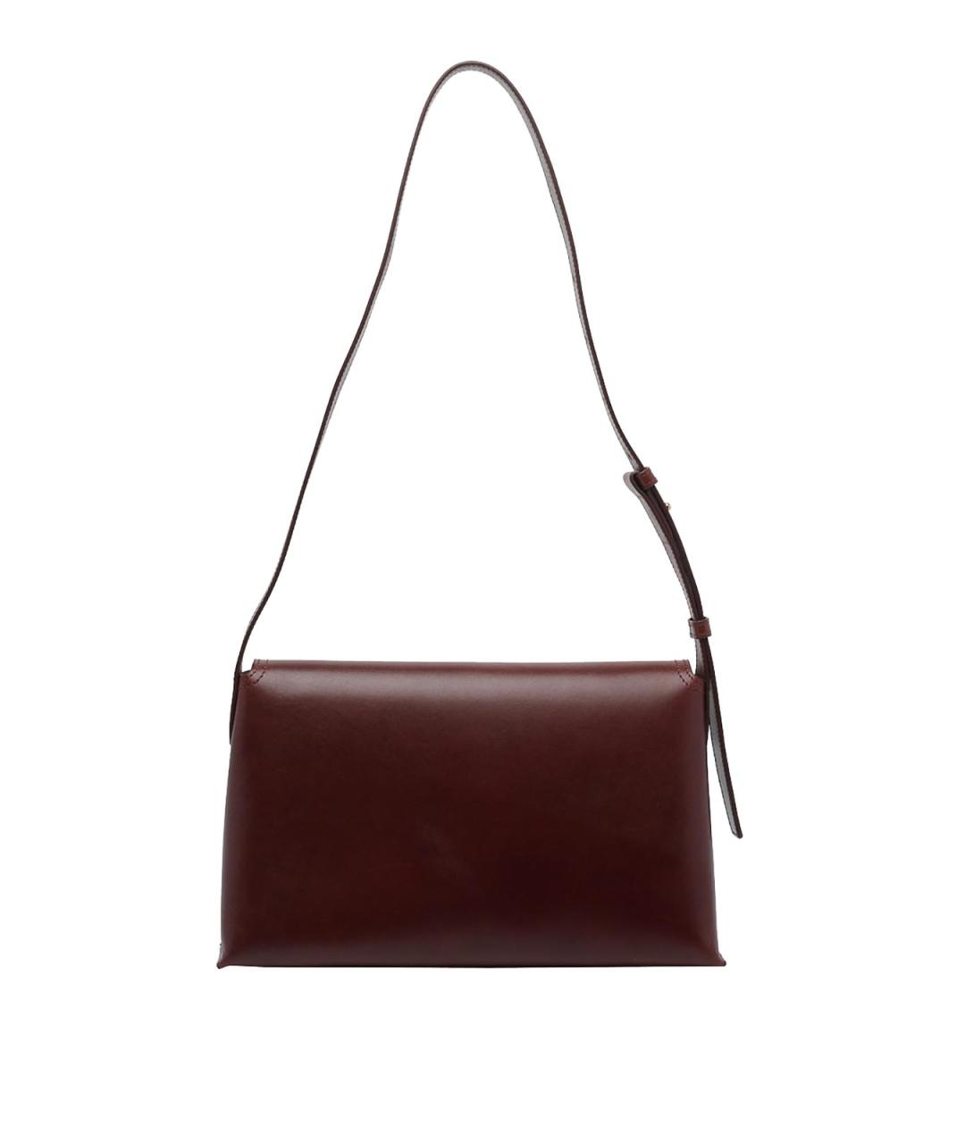 A.P.C. Бордовая кожаная сумка через плечо, фото 3