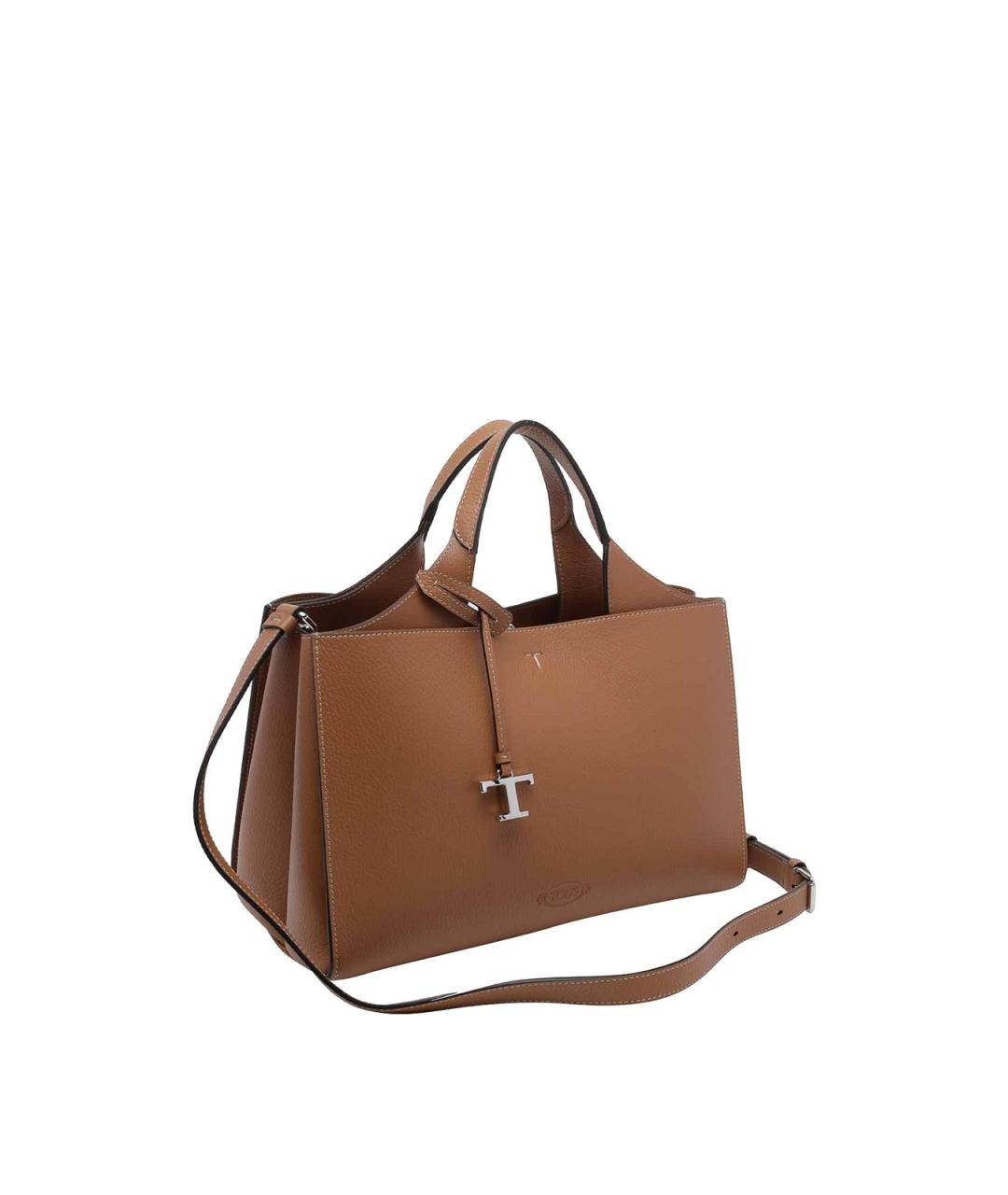 TOD'S Коричневая кожаная сумка тоут, фото 2