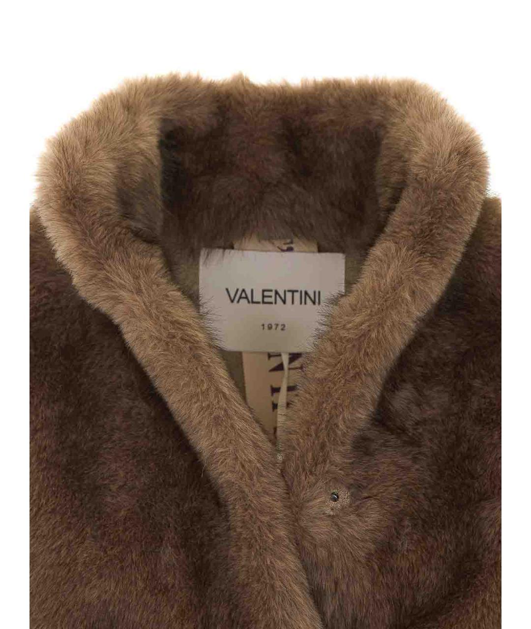VALENTINI Коричневая полиэстеровая шуба, фото 4
