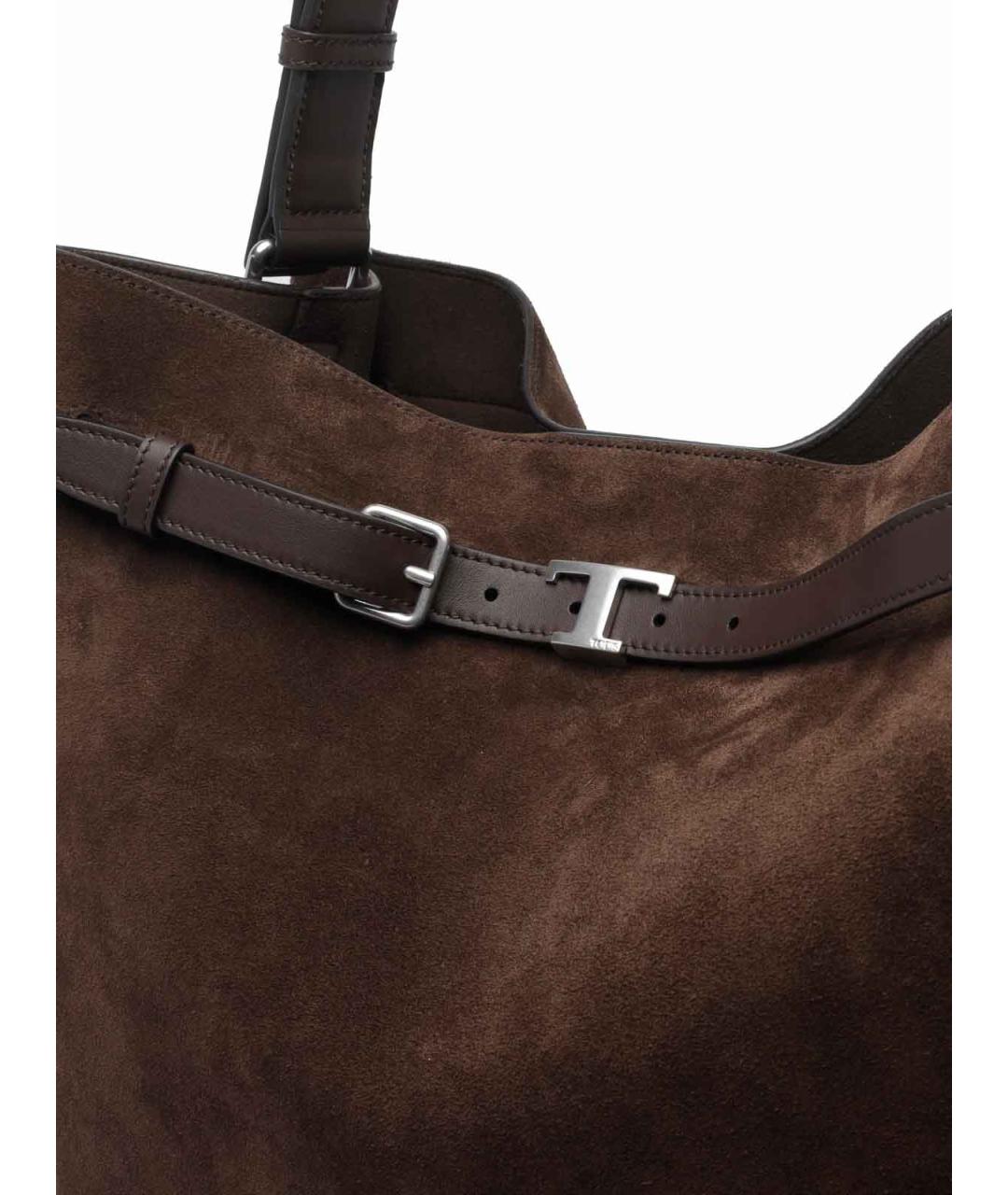 TOD'S Коричневая замшевая сумка на плечо, фото 4