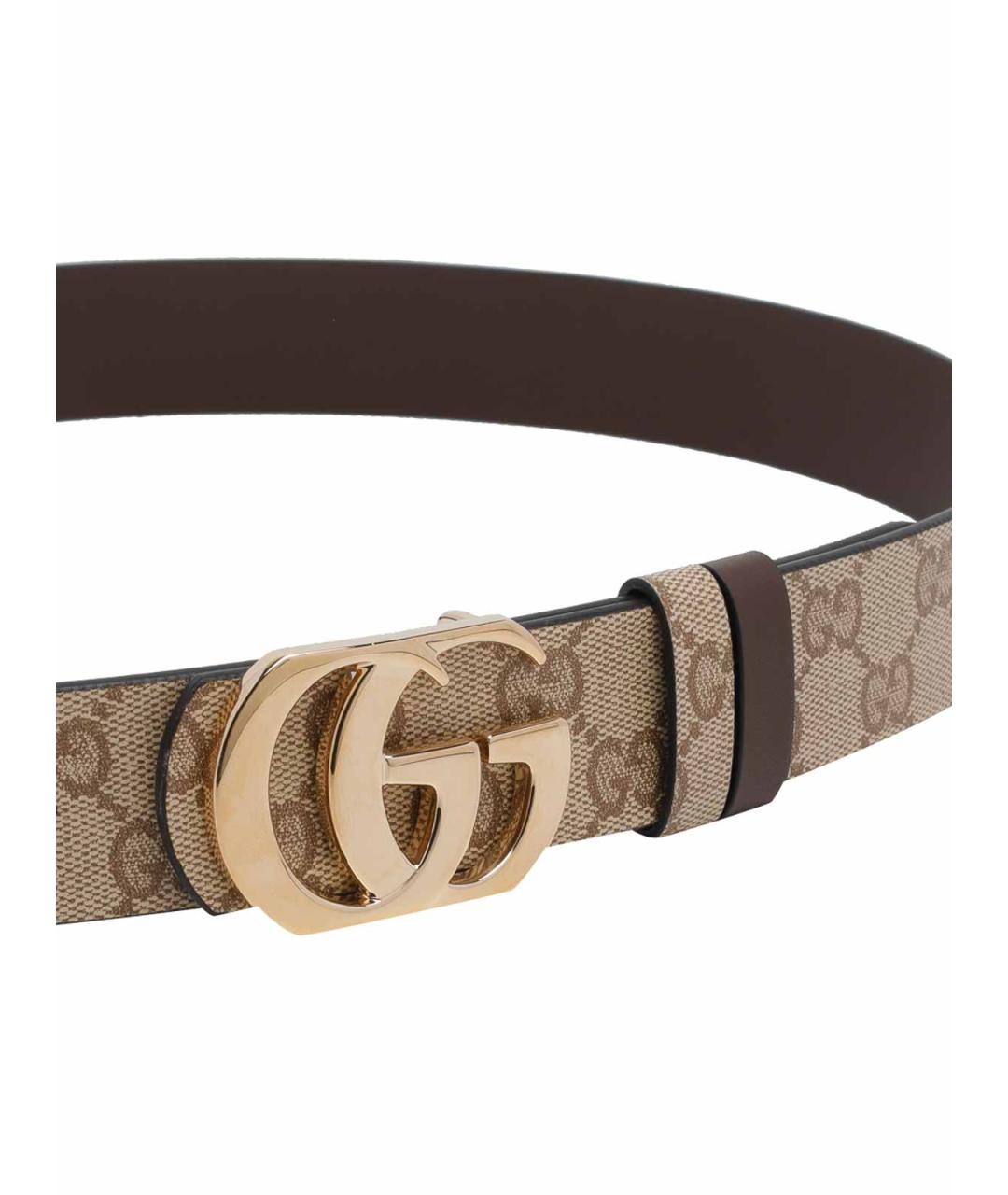 GUCCI Бежевый кожаный ремень, фото 2