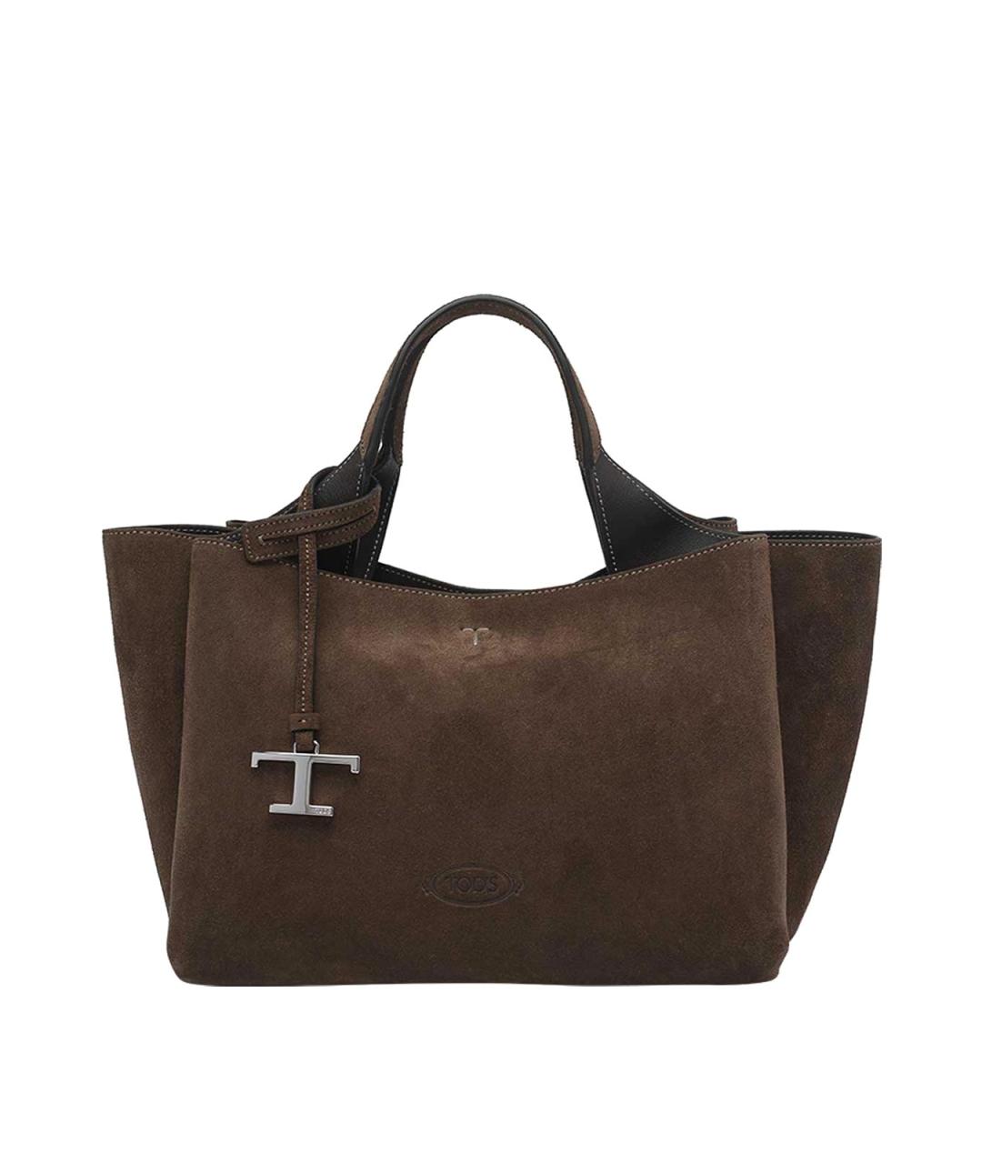 TOD'S Коричневая замшевая сумка тоут, фото 1