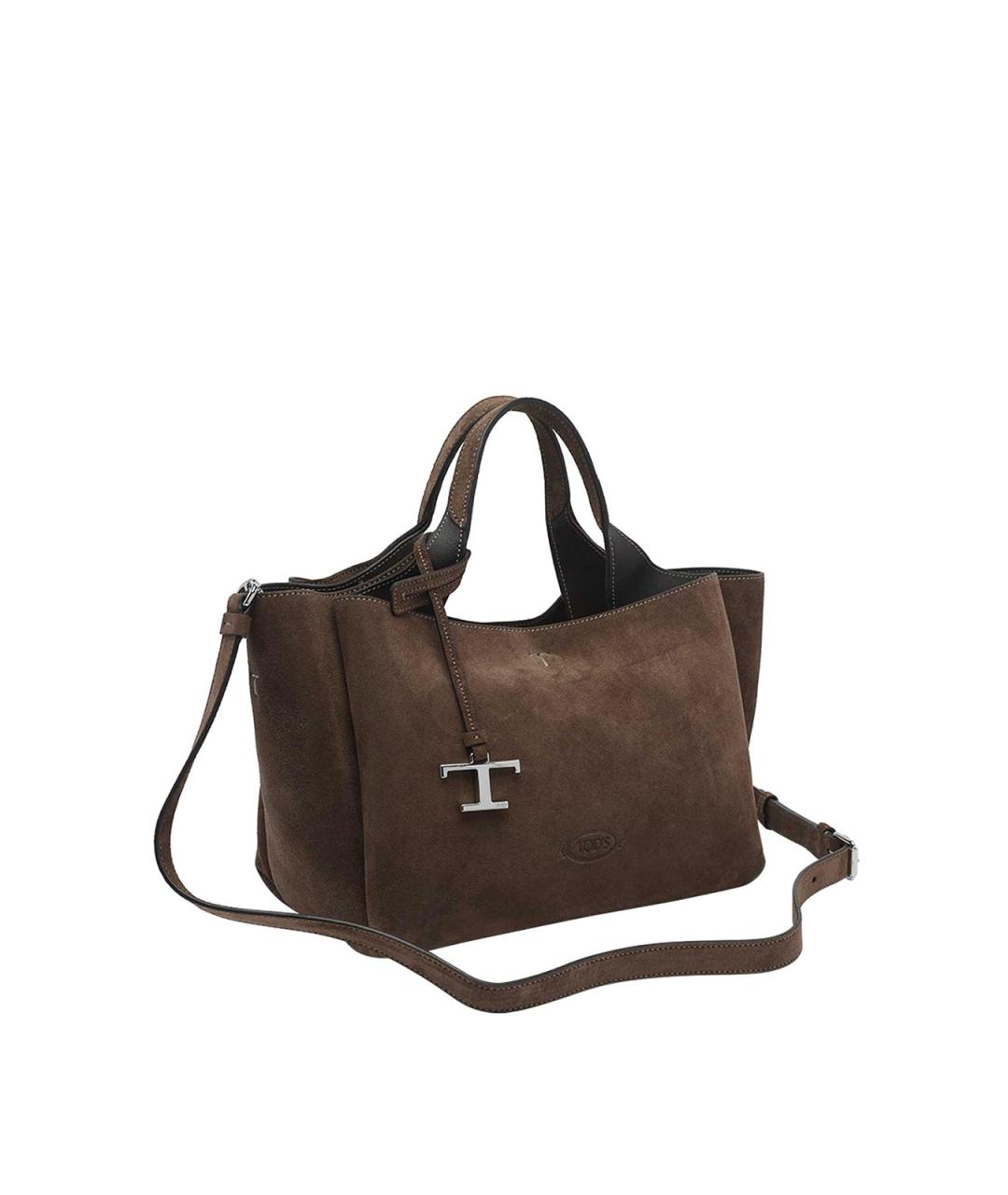 TOD'S Коричневая замшевая сумка тоут, фото 2