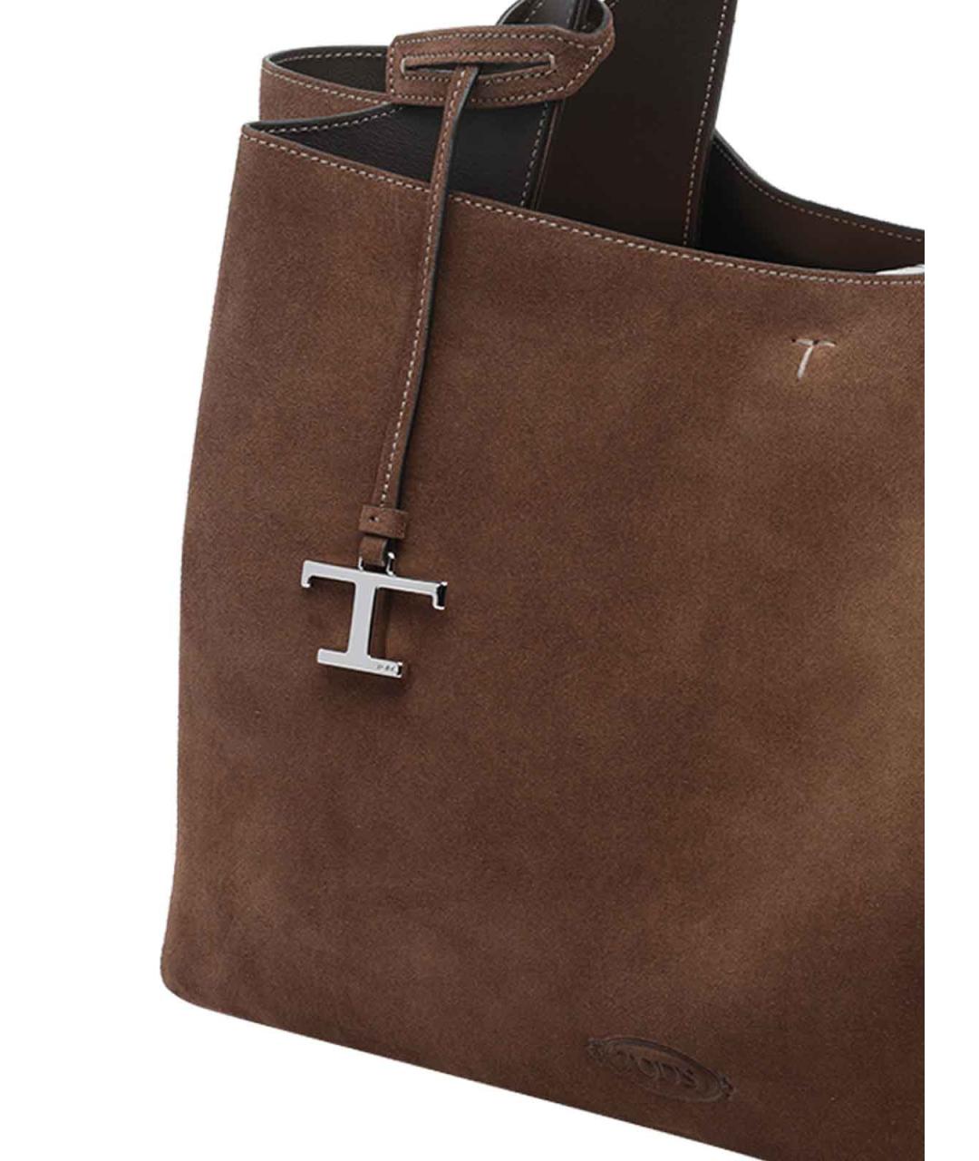 TOD'S Коричневая замшевая сумка тоут, фото 4