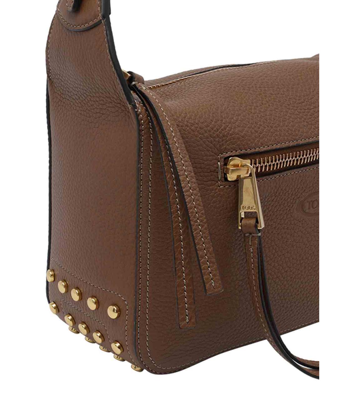 TOD'S Коричневая кожаная сумка через плечо, фото 4