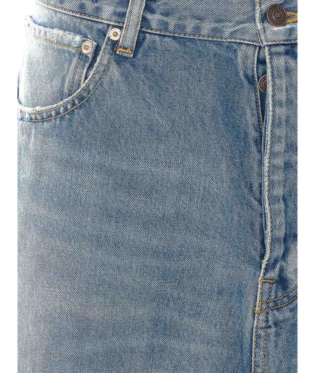 BALENCIAGA Голубые хлопковые прямые джинсы, фото 4