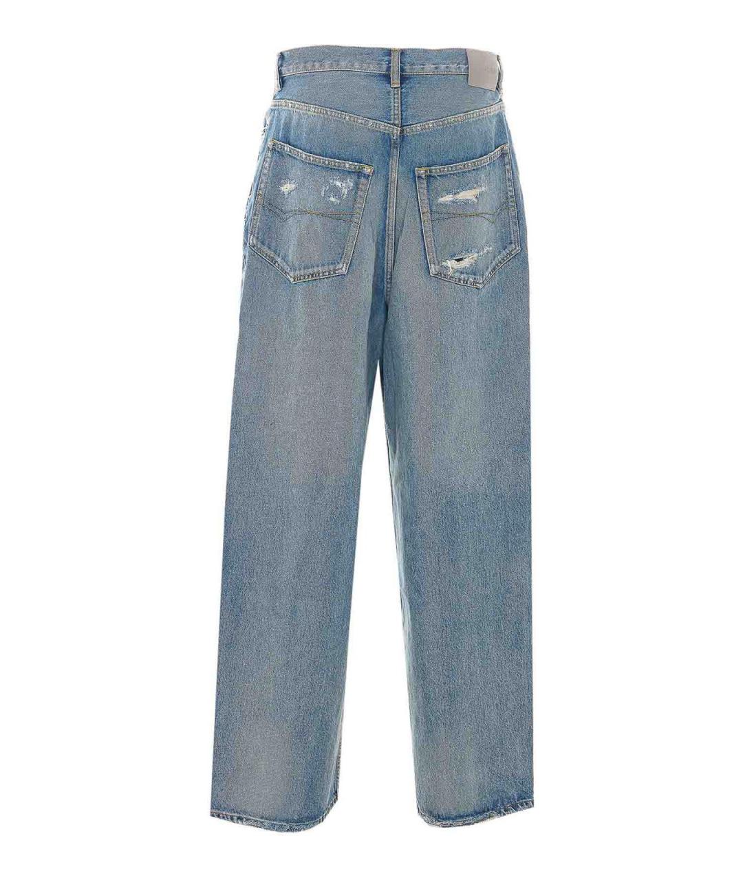BALENCIAGA Голубые хлопковые прямые джинсы, фото 2