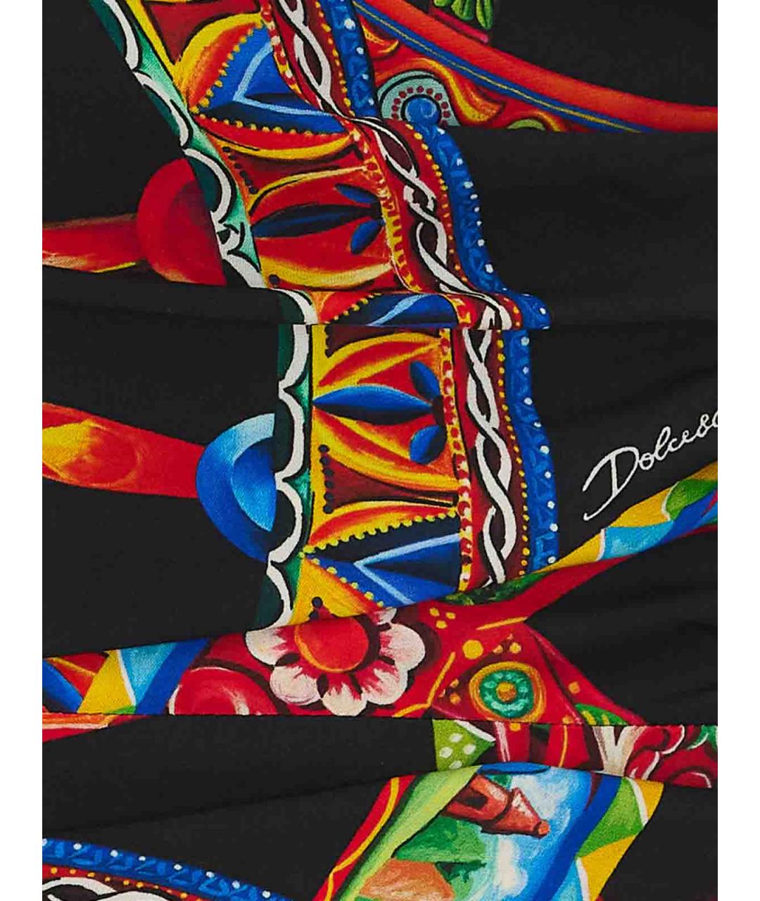 DOLCE&GABBANA Мульти шелковое повседневное платье, фото 3