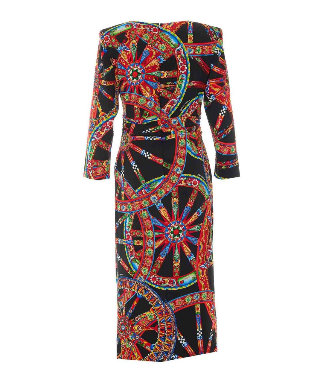 DOLCE&GABBANA Мульти шелковое повседневное платье, фото 2