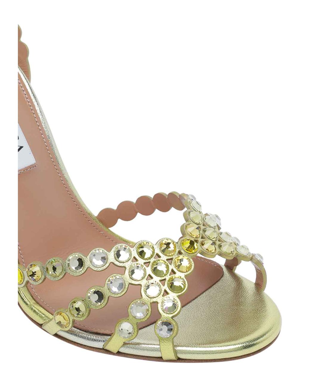 AQUAZZURA Зеленые кожаные босоножки, фото 4