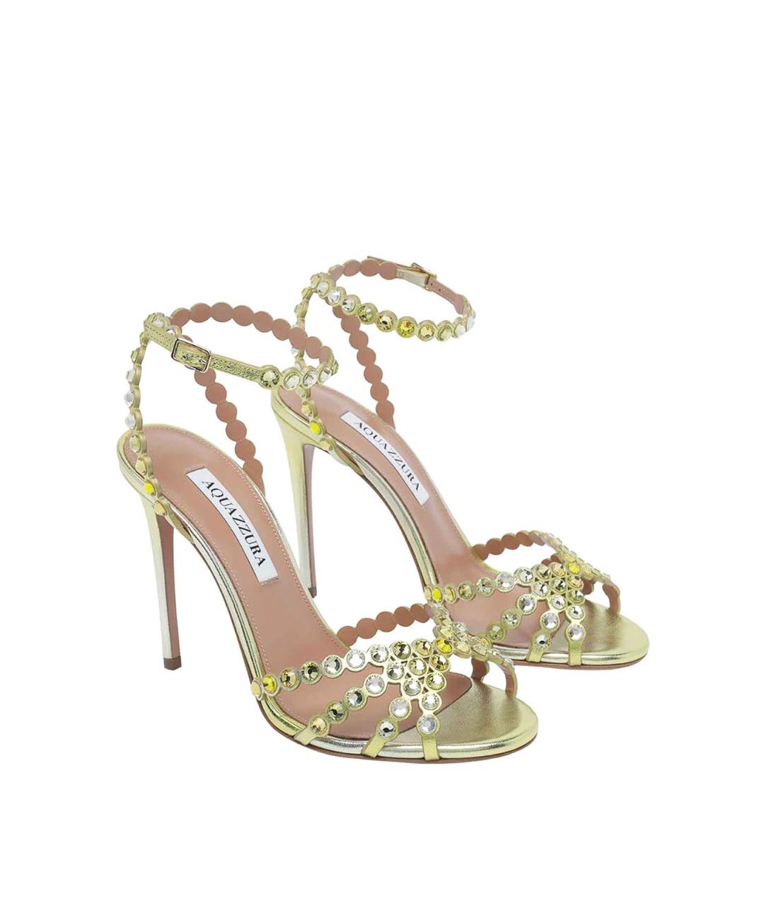 AQUAZZURA Зеленые кожаные босоножки, фото 2